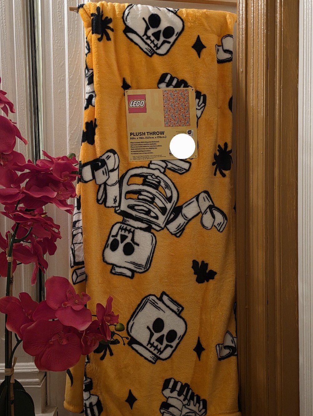 LEGO Halloween Skeleton Plush Throw Blanket